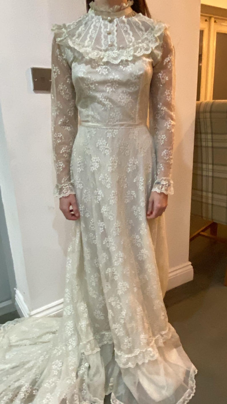 1970s Edwardian Revival / Gunne Sax Style Wedding Dress - Etsy