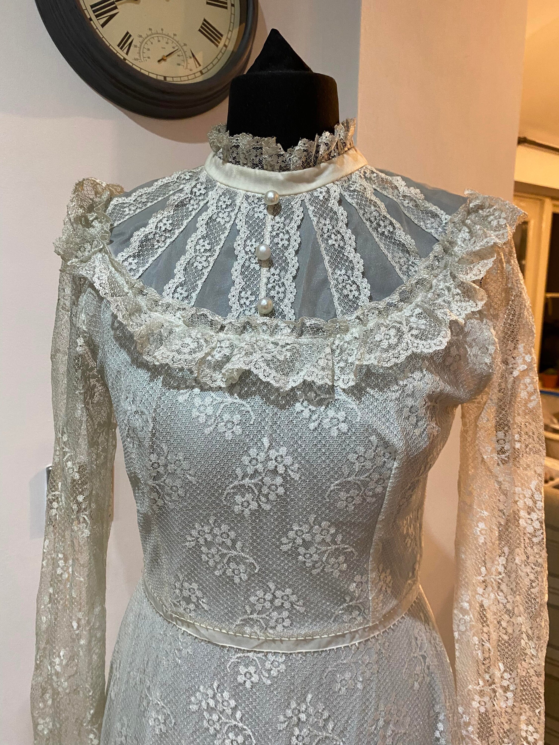 1970s Edwardian Revival / Gunne Sax Style Wedding Dress - Etsy