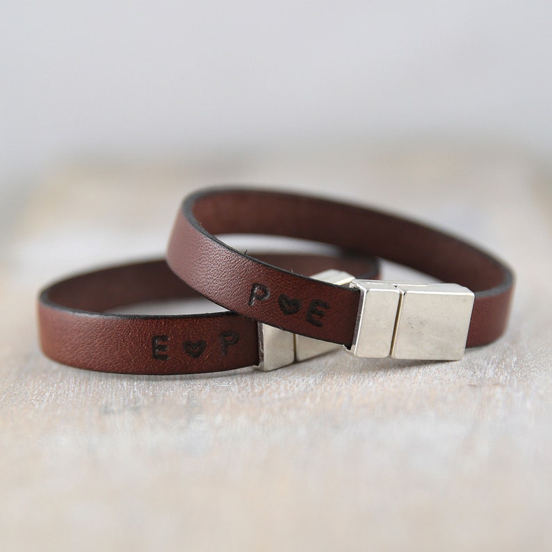 Matching couple bracelets, engagement gifts for couple, long distance boyfriend gift, anniversary gifts, personalized bracelets for couple image 8