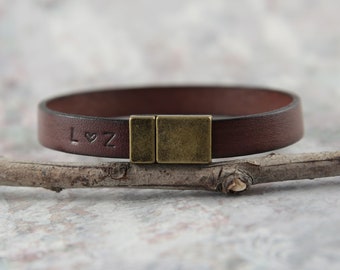 Personalized leather bracelet for men, man bracelet, custom mens leather bracelet, strong bracelet, valentines day gift for him