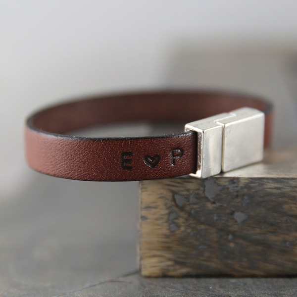 Personalisiertes Lederarmband für Männer, individuelles Herrenarmband, individuelles Herren Lederarmband, starkes Armband, graviertes Armband