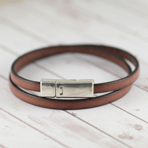 Multiwrap bracelet. Hipster men bracelet. Brown elegant unisex bracelet