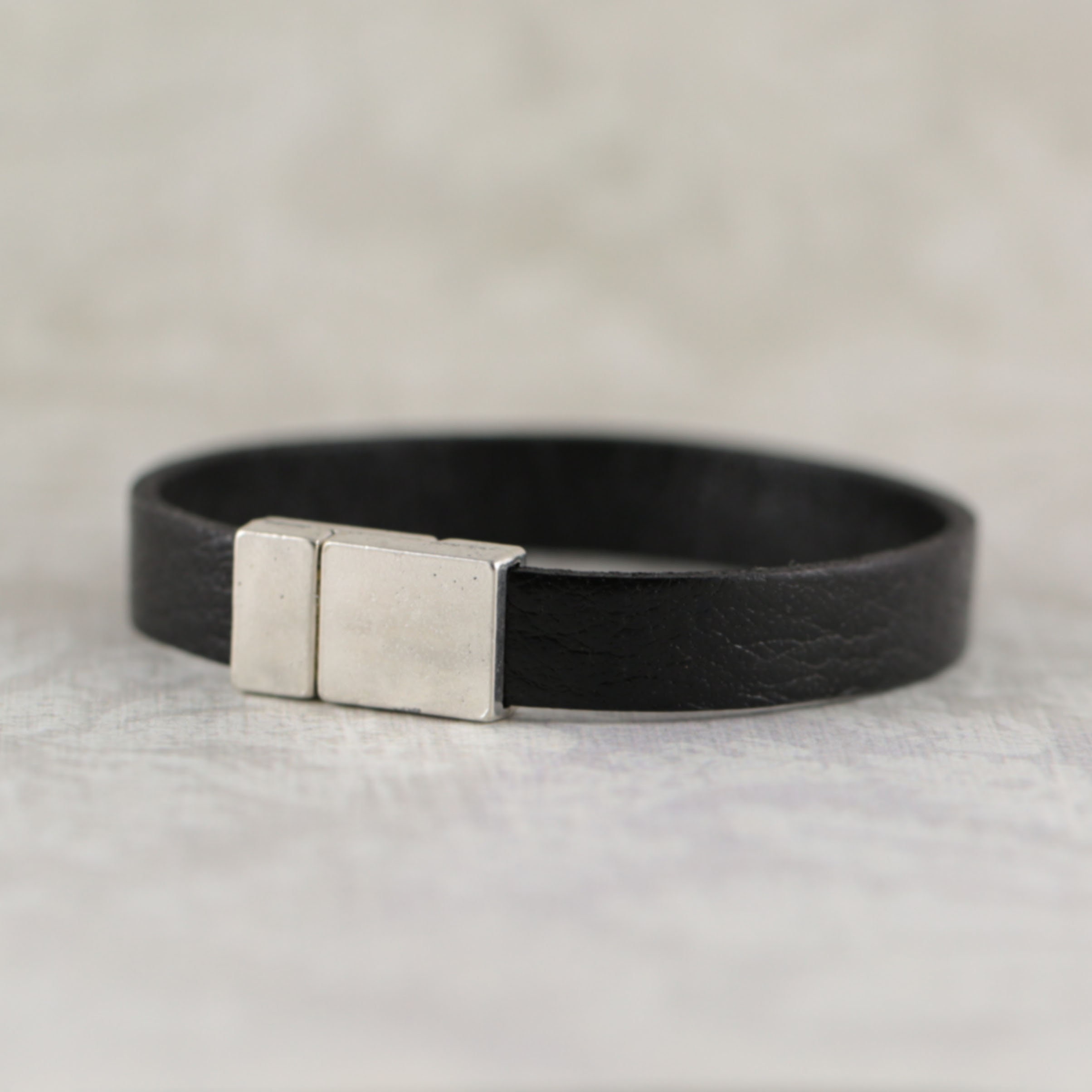 Custom Mens Bracelet. Black Unisex Bracelet. - Etsy