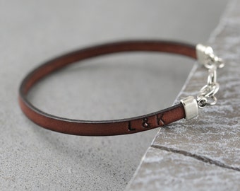 Bracelet en cuir personnalisé pour homme, bracelet pour homme, bracelet personnalisé en cuir pour homme, cadeau fête des pères, cadeau homme, cadeau Saint-Valentin pour lui