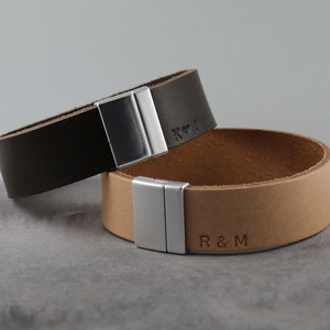 Custom leather bracelet for men, initial gift for men, personalized bracelet, engraved wristband, Birthday gift for him her, gift for son image 3