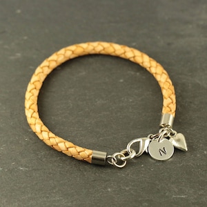 Women bracelet, leather bracelet, charm bracelet, personalize bracelet, heart bracelet, leather jewelry, initial jewelry, custom bracelet