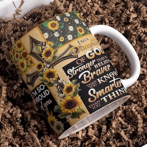 Ich bin eine Tochter Gottes Becher Wrap rund digitales Becher-Design, 11 Unze 15 Unze, Sublimation PNG, Bibelzitat, religiöser Becher, Bibelaffirmation