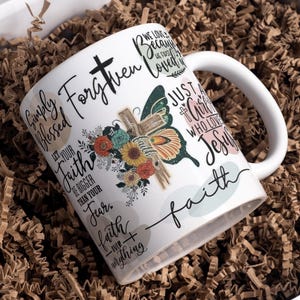 Glaube, vergebend Becher wickeln um digitale Becher-Designs, 11 Unzen 15 Unzen, Sublimation PNG, Bibelzitate, religiöse christliche Tasse