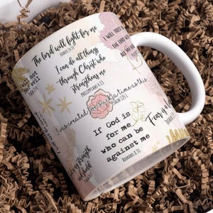 Taza envolvente con citas bíblicas, diseño digital, 11 oz y 15 oz, PNG de sublimación, afirmaciones bíblicas, taza de cristianismo, taza cristiana religiosa