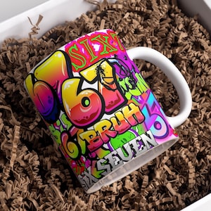 Six Seven Graffiti, 67 Wrap Around Digital Cup Designs, 11oz