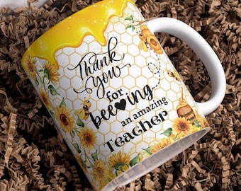 Thank You for Being an Amazing Teacher Mug Wrap Around Digital Mug Designs, Sublimation PNG, 11oz & 15oz, Amazing Teacher, Teacher Life Mug