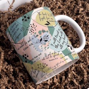 Bibel Affirmationen, Bibel-Vers-Becher Wrap rund um digitales Becher-Design, 11 Unze 15 Unze, Sublimation PNG, Bibel-Zitat, religiöser Becher