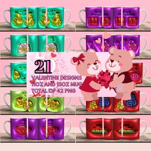 21 Valentine Couple 3D Inflated Mug Wrap Around Digital Mug Designs, Sublimation, Gift, Valentines, Love, Together Forever, Love Pairs Mug