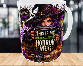 Horror Mug, Witch Coffee Mug, Halloween Horror Lover Gift, Spooky Witch Mug, Dark Gothic Coffee Cup, Horror Movie Night Mug 15oz 11oz