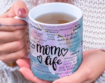 Mom Life, Mom Vocabulary Mug Wrap Around Digital Mug Designs, 11oz & 15oz, Sublimation PNG, Best Mom, Mommy Affirmations, Funny Mom Mug