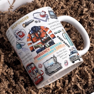 Emergency Medical Technician Mug Wrap Around Digital Mug Designs, Sublimation PNG, 11oz & 15oz, EMT Life Mug, Medical Team Mug