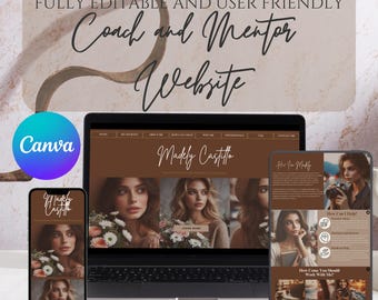 Minimal Clean Aesthetic Canva Website Page Template for Coaching, Business Service Page and Business Consultant, Editable Website Template