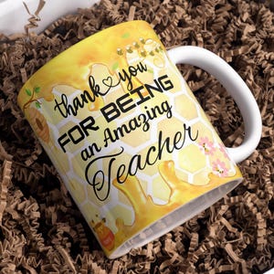 Thank You For Being an Amazing Teacher Mug Wrap Around Digital Designs, Sublimation PNG, 11oz & 15oz, Teacher Appreciation Mug, Teacher Mug
