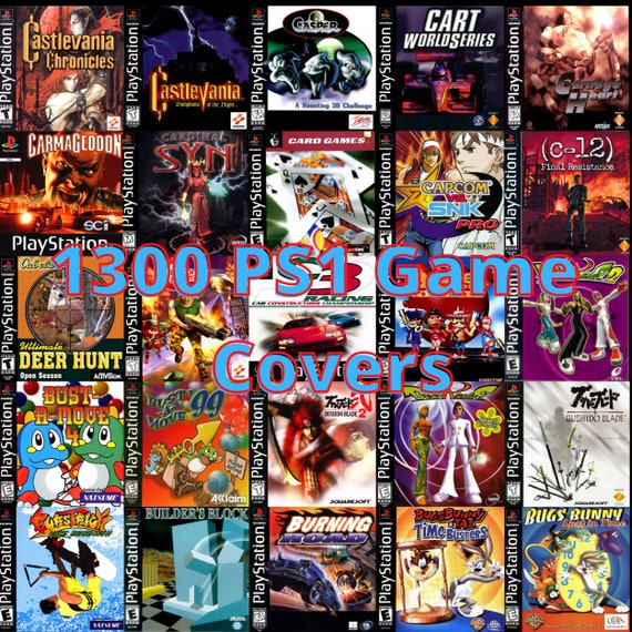 1300 copertine di giochi PS1 vintage, clipart digitali, copertine CD, giochi  PS1 classici, download istantaneo -  Italia