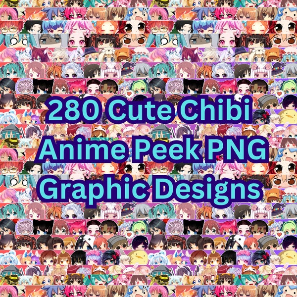 280 Cute Anime Chibi Peek 1 High Quality, Premium, PNG format Transparent Background, for Tshirt, Apparels, Mugs, Sticker, Instant Download