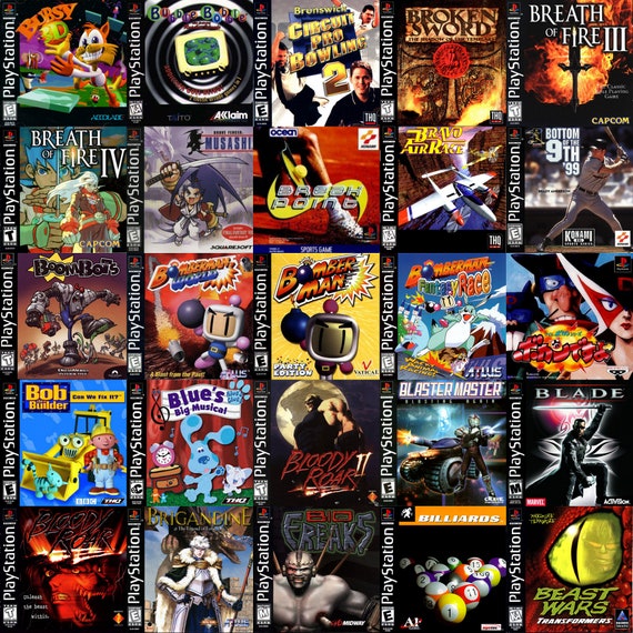1300 portadas de juegos vintage de PS1, imágenes prediseñadas digitales,  portadas de CD, juegos clásicos de PS1, descarga instantánea -  México