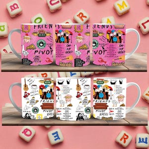 Mug enveloppant des amis, conceptions de tasse numérique, sublimation PNG, 11 oz et 15 oz, Friends Forever Cup, Bestie, meilleur ami, affirmations d'amis
