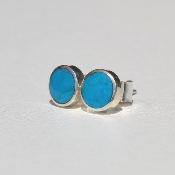 Boucles d'oreille en argent et chrysocolle bleue