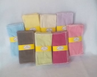 Flannel Wipe/Wash Cloth 12 pack(1 ply) 6.5 x 6.5 inch