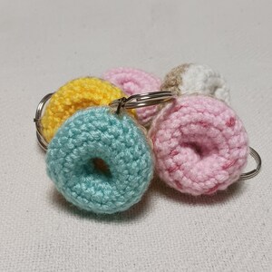 Crocheted Donut Keychain