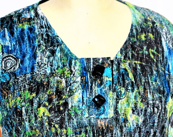 Featured listing image: Multi Color Lace Blouse, Open Neckline, Asymmetrical Hem