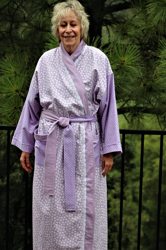 Cozy Flannel Robe With Plenty of Wrap Pre Washed for Srinkage and Softness  