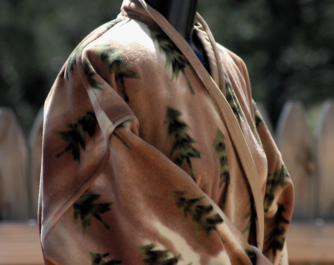 Featured listing image: Winter fleece robe with pine trees