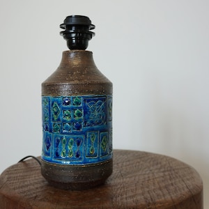 Bitossi Ceramiche Table lamp - "Rimini Blu" - Aldo Londi - Blue/Brown - Vintage Italian design