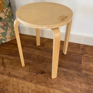 Vintage IKEA 90's Frosta stool in Alvar Aalto style