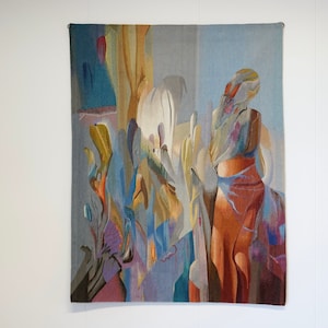 Abstract wall tapestry - textile art - vintage