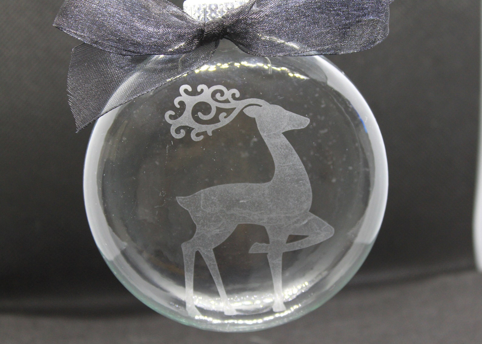 Glass Reindeer Christmas ornament Etsy