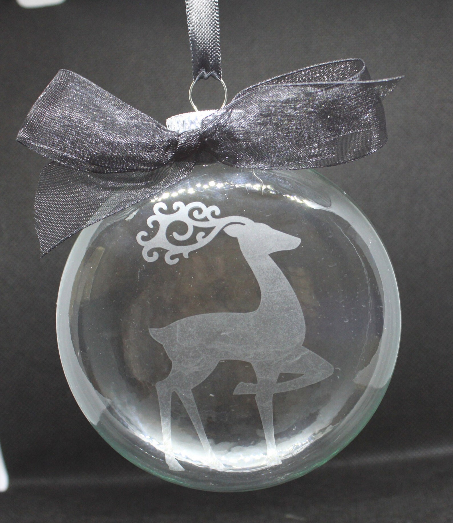 Glass Reindeer Christmas ornament Etsy