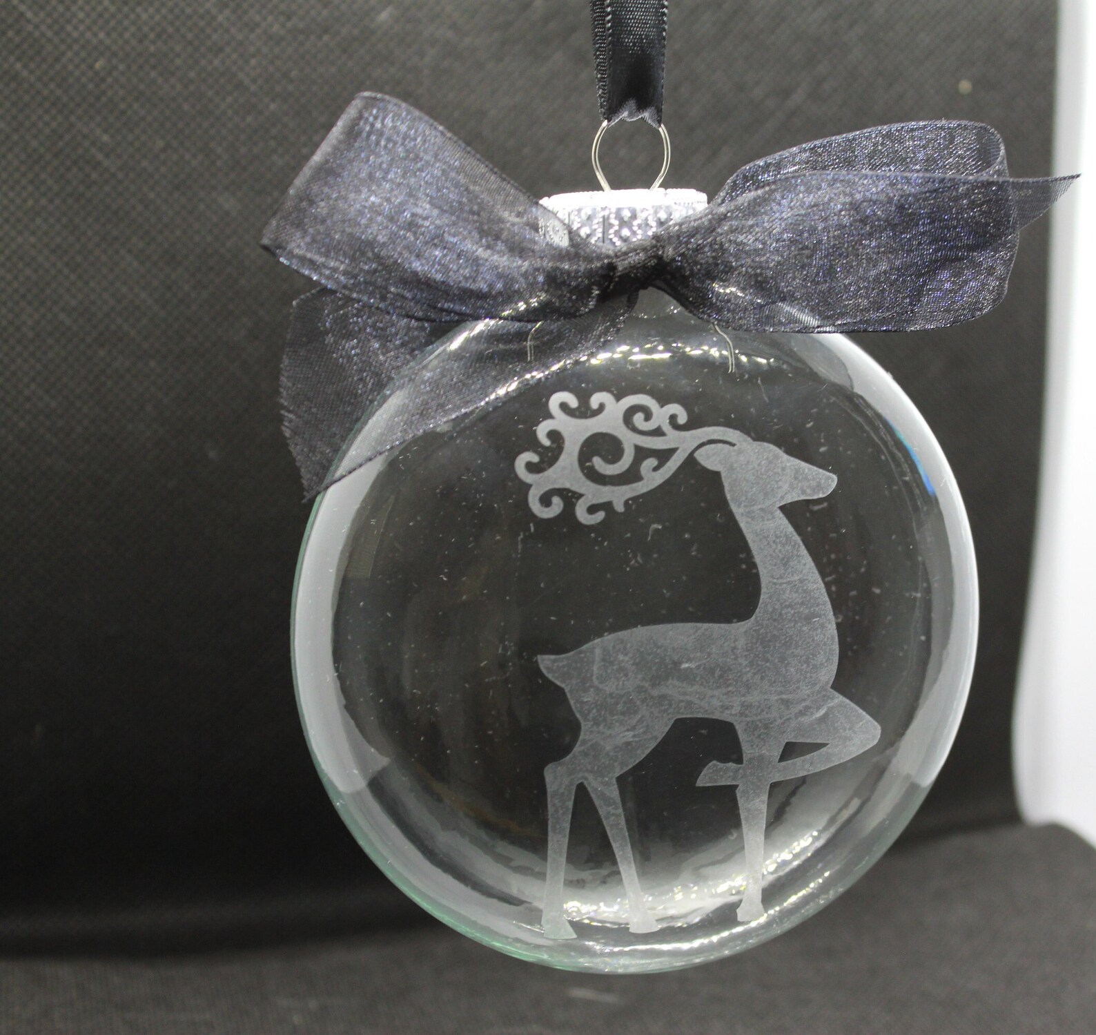Glass Reindeer Christmas ornament Etsy