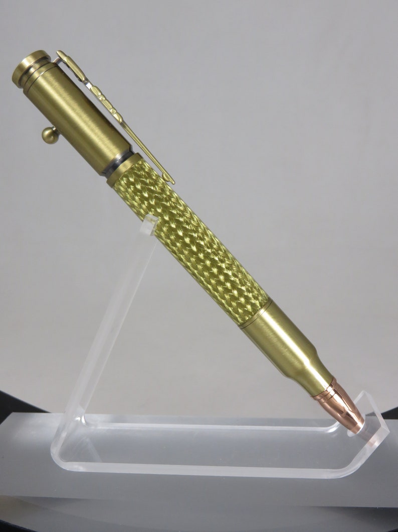 Penna A Sfera In Metallo Bolt Action - AUAUY Ricaricabile, Con 5 Ricariche, Nero - Foto 4