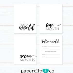 Cartes Milestone Unisexe Baby, Cartes Milestone Baby Or en noir et blanc, Cadeau de baby shower, Nouveau cadeau Baby Milestones, Ensemble de cartes Milestone, Accessoires photo