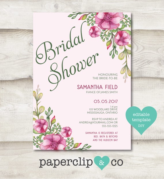Bridal Shower Invitation BridetoBe Shower Invitation Etsy