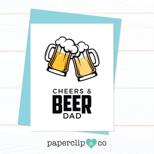 Cheers & Beer Papa Carte de vœux pour la fête des pères, Carte de fête des pères, Carte de vœux, Cadeau pour papa, Fête des pères des enfants, Tasses de verres à bière