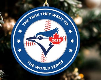 Décoration de Noël Série mondiale, Blue Jays, Équipe sportive de Toronto, Décoration de Noël sportive, Décoration de baseball personnalisée, Cadeau personnalisé