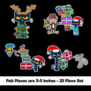 Pete the Cat 12 Groovy Days of Christmas Felt Story Set for Felt Boards and Flannel Boards