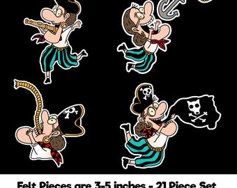 There Was An Old Pirate Who Swallowed a Map Felt Story Setr