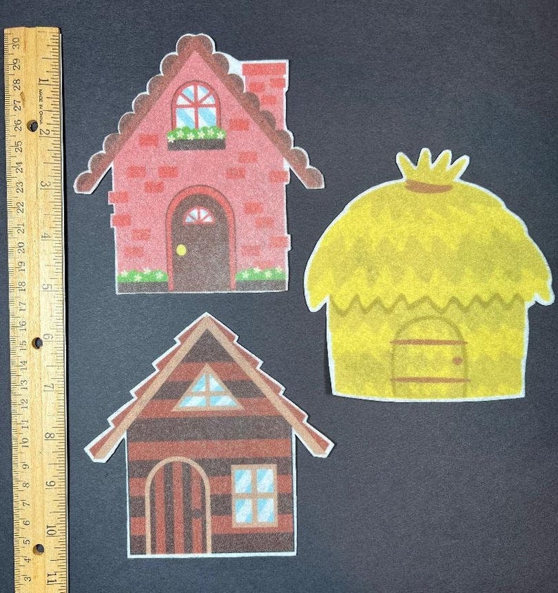 Three Little Pigs Felt Board Story // Flannel Board Pieces ...