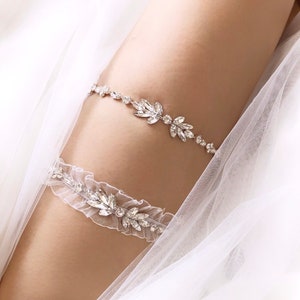 New Design! Delicate Rhinestone wedding garter set Rhinestone bridal garter set Keepsake Garter