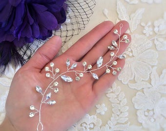 10%off “happy10” Bridal Hair Vine, Wedding Hair Vine,  Bridal Hair Piece, Wedding Hair Piece, crystal hair vine, bridal hair accessory,