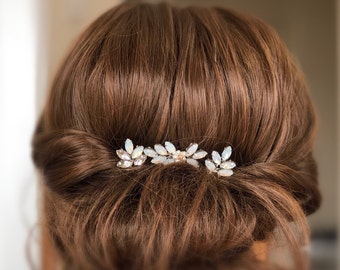 Opal rhinestone hair pin Crystal rhinestone Bridal Hair Pins, freshwater pearls Wedding Hair Pins, Bridal Hair Piece, Wedding Hair Piece