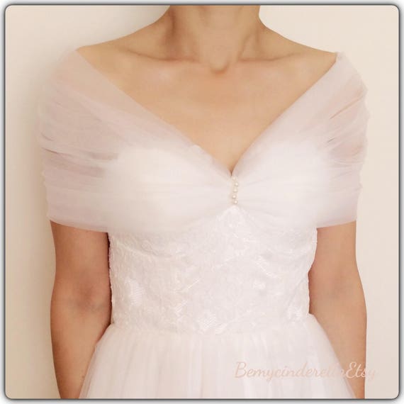 tulle wrap wedding dress